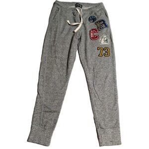 Roots Canada Sweatpants Mens Small Gray Patch Logo Joggers Lounge Pants